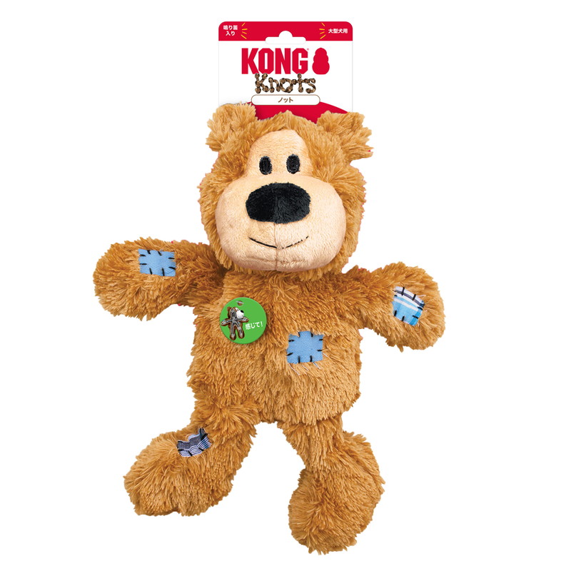 犬のおもちゃ　中型犬　KONG ワイルドノットテディ　ペティオ　PLAY 新品 コング ワイルドノットテディ ライトブラウン XL: 100｜業務用