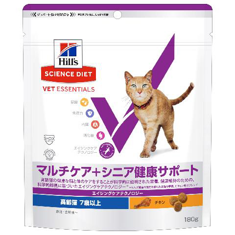 サイエンス・ダイエット ベット・エッセンシャル 猫用 マルチケア＋シニア健康サポート 高齢猫 7歳以上 チキン 180g