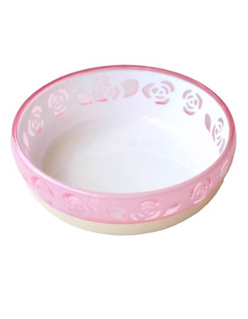 おいしく見える ニャン食器 Sサイズ ピンクローズ