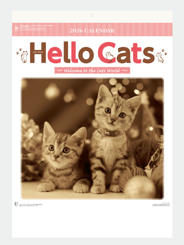 【1】 【2026年名入れカレンダー】NK27 ハローキャッツ