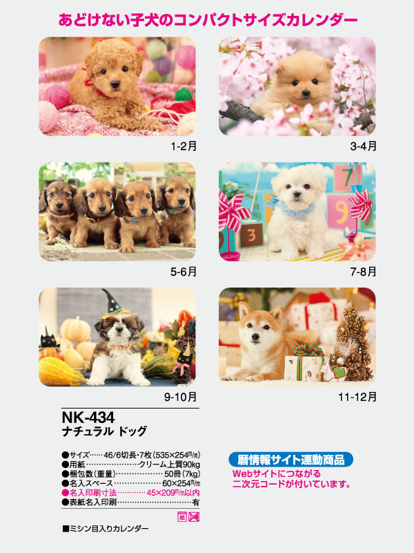 1】 【2026年名入れカレンダー】NK434 ナチュラルドッグ: 92｜業務用