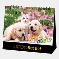 【1】 【2027年名入れカレンダー】SP302 ウィズドッグ＆キャット 卓上