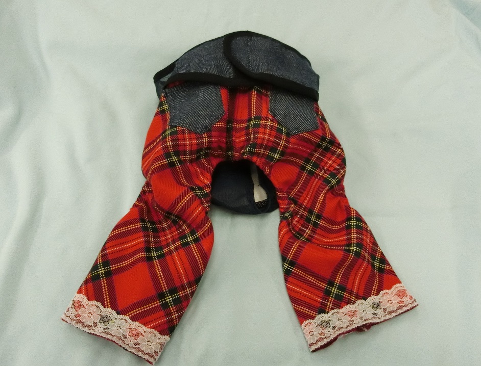 マナーパンツ チェックレッド男子