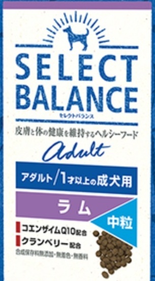 【ブリーダー】セレクトバランス アダルト ラム 中粒 1才以上の成犬用 15kg