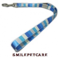 ちょっと太めのトリミング用リード アジャスタブル ストライプ ブルー
