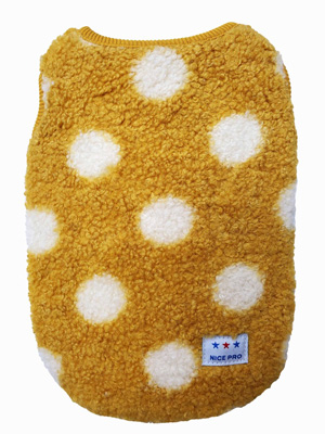 【在庫限り】フリース もこドット 各色/各サイズ（カラシ SS）