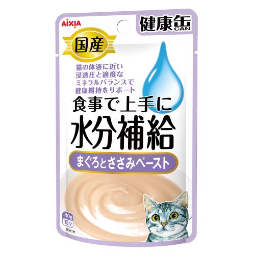 国産 健康缶パウチ 水分補給 まぐろとささみペースト 40g