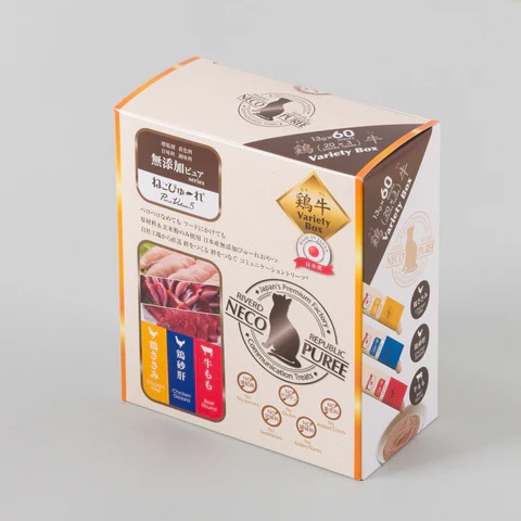 ねこぴゅーれ 無添加ピュア PureValue5 バラエティボックス 鶏牛（鶏ささみ/鶏砂肝/牛もも） 13g×60本