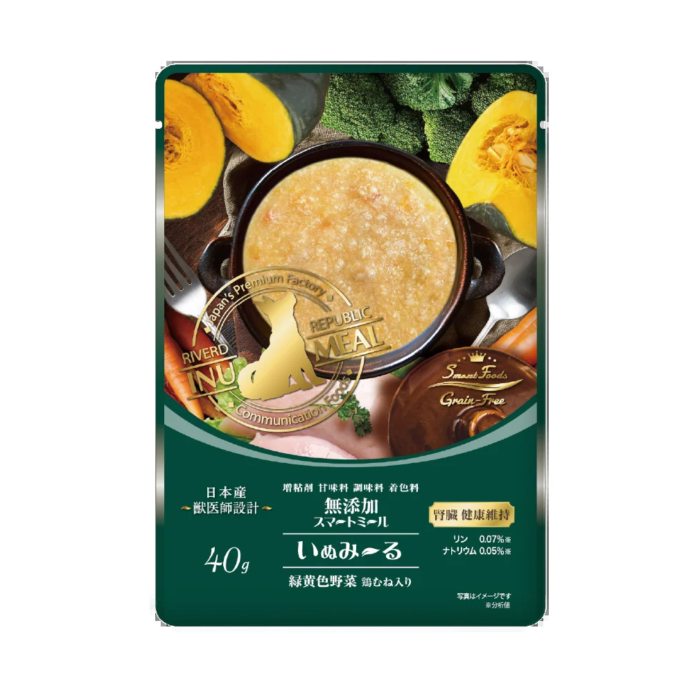 いぬみーる 無添加 スマートミール 腎臓健康維持 緑黄色野菜 鶏むね入り 40g
