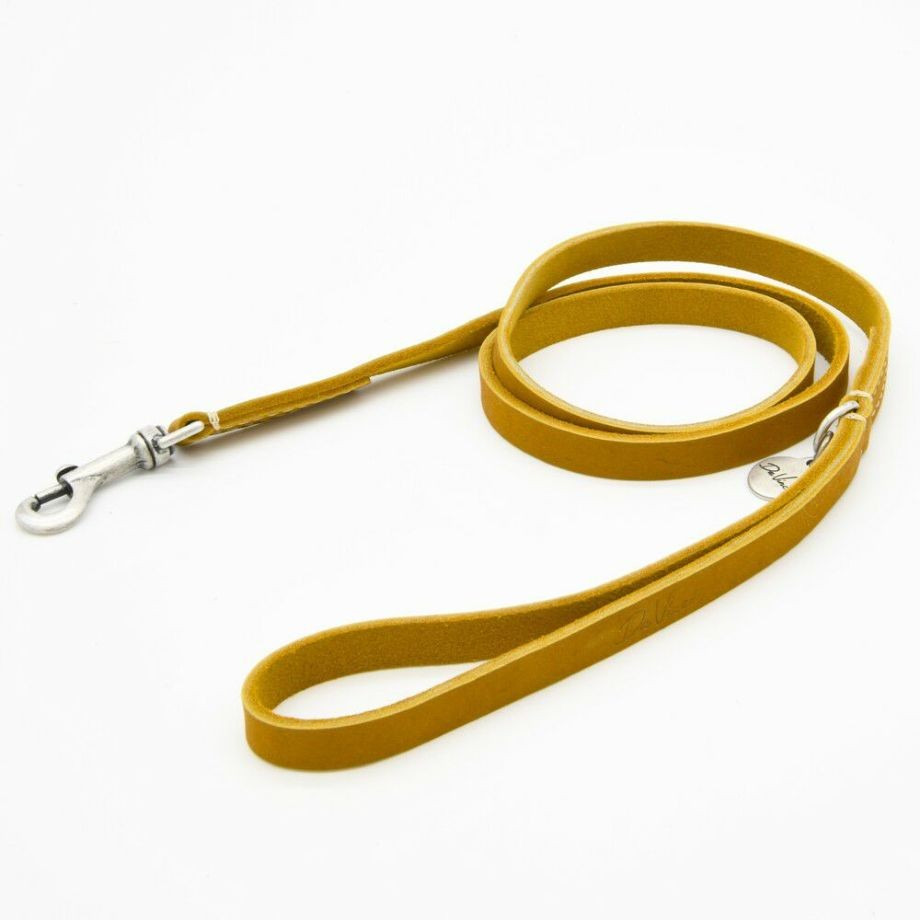 LDV310 カリプソ ワックス レザー リーシュ イエロー S