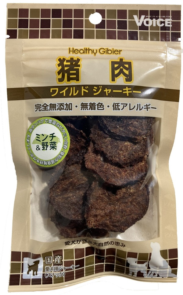 ヘルシージビエ 猪肉 ワイルドジャーキー ミンチ＆野菜 20g