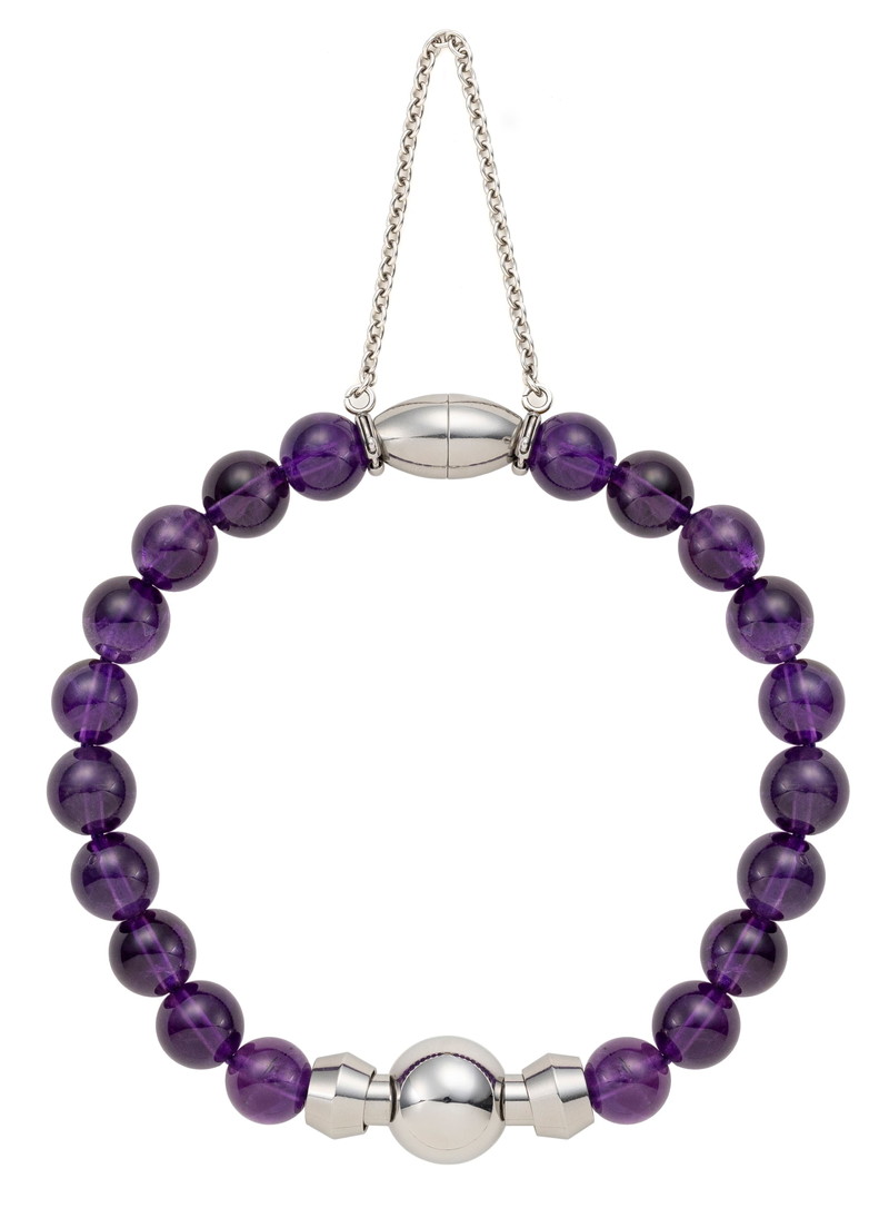 遺骨アクセサリー 念珠ブレスレット プレミアム アメジスト M