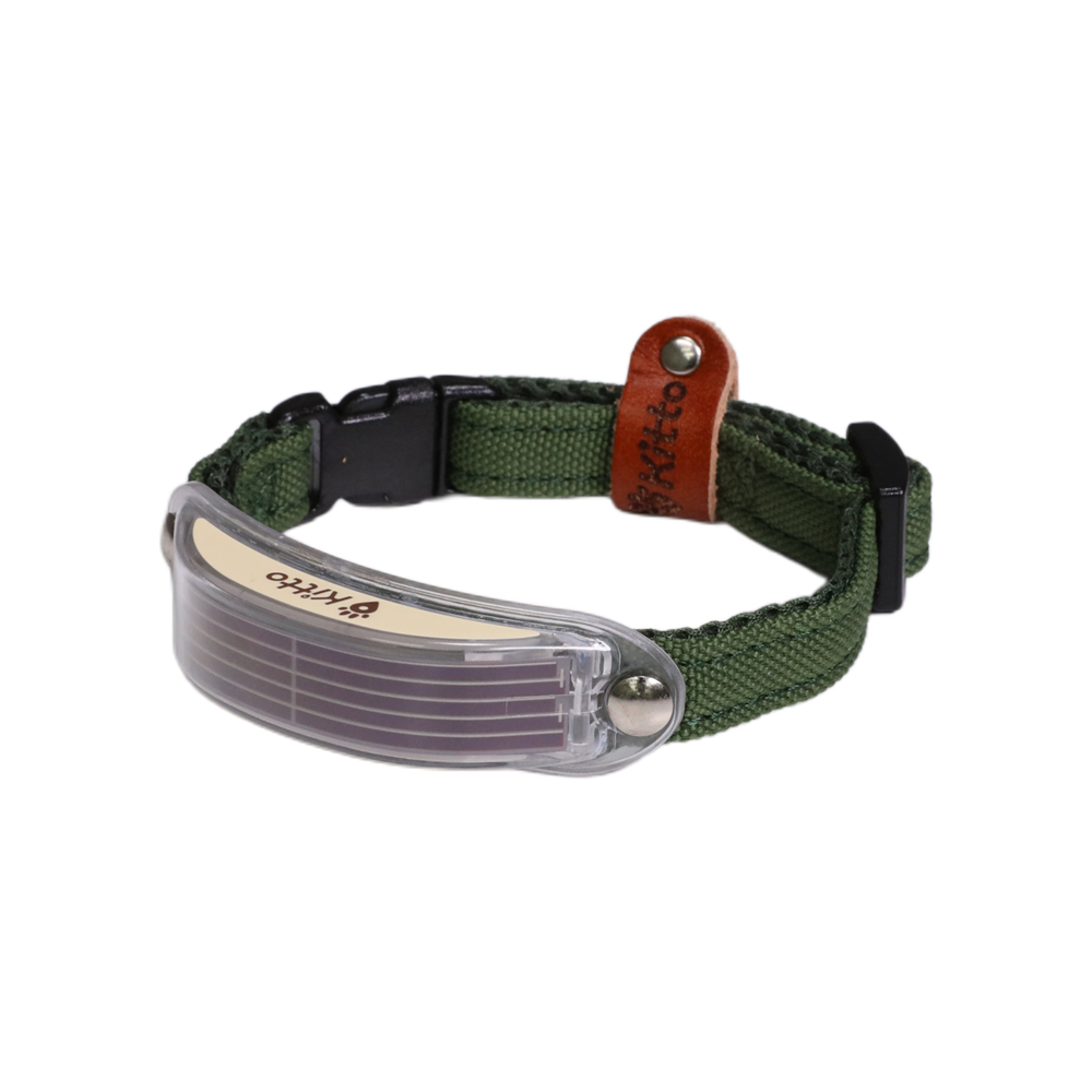 Kitto 犬用首輪 カーキ（シダーグリーン） 3S