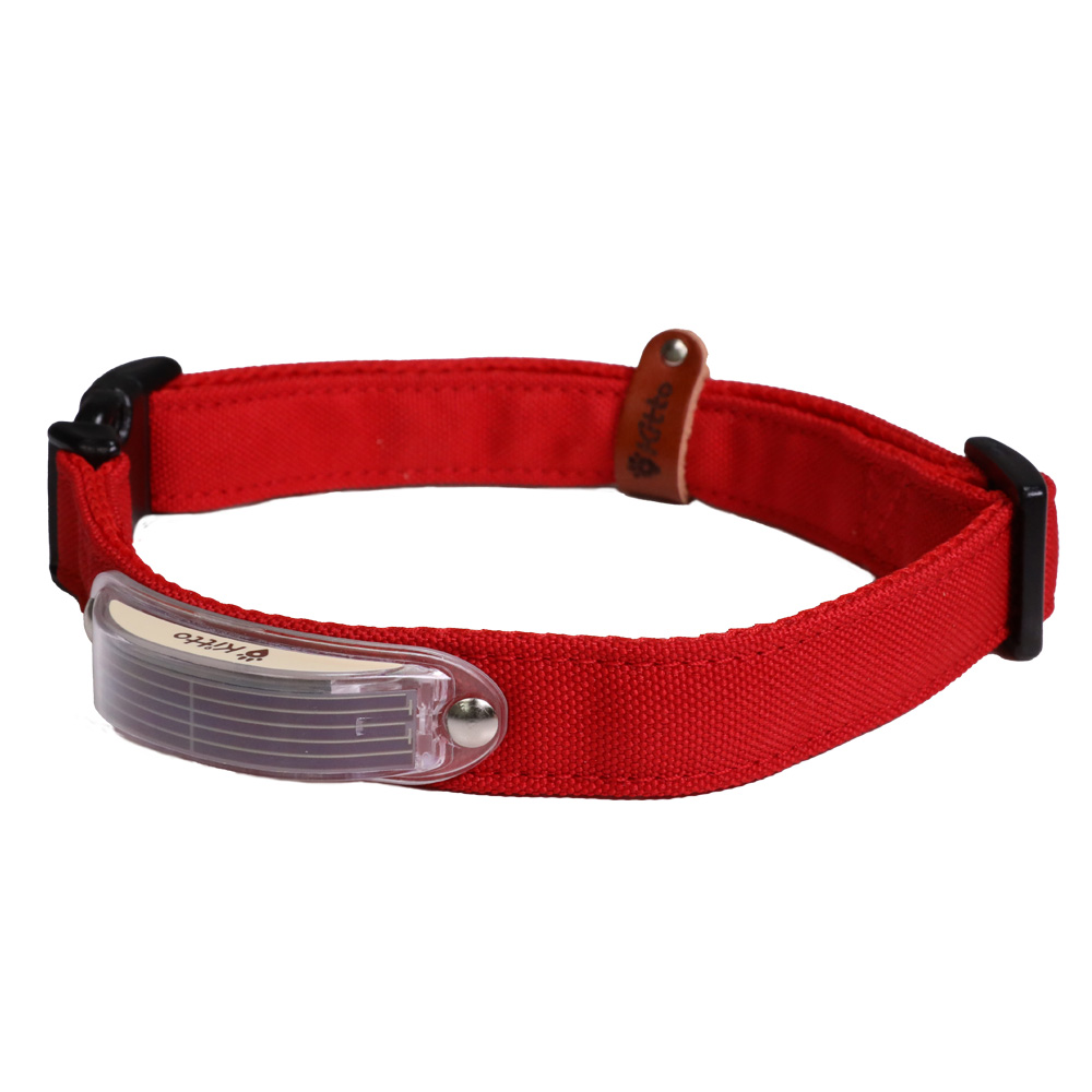 Kitto 犬用首輪 赤（紅緋） L