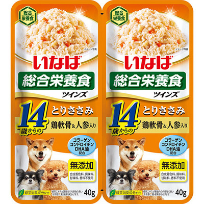 ツインズ 14歳からのとりささみ 鶏軟骨＆人参入り 80g