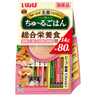 いなば ちゅーるごはん ビーフ・野菜バラエティ 14g×80本入り