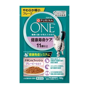 ピュリナ ワン キャット パウチ 健康寿命ケア 11歳以上 チキン＆フィッシュ グレービー仕立て 50g