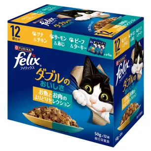 フィリックス ダブルのおいしさ お魚とお肉よりどりセレクション 50g×12袋