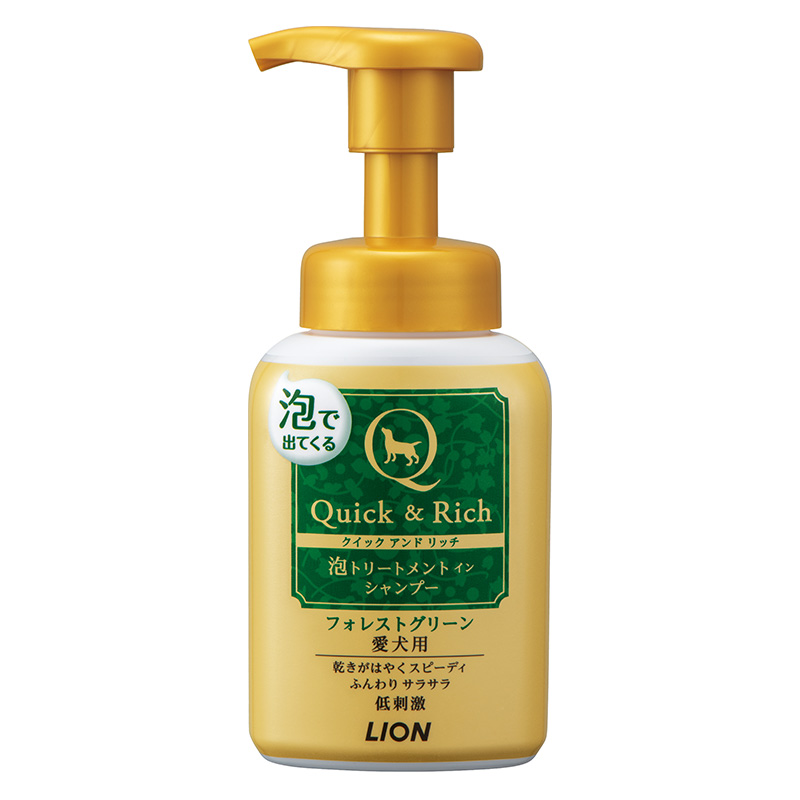 クイック&リッチ 泡トリートメント イン シャンプー 愛犬用 フォレストグリーン 220ml
