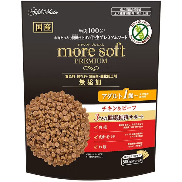 more soft プレミアム チキン＆ビーフ アダルト 500g