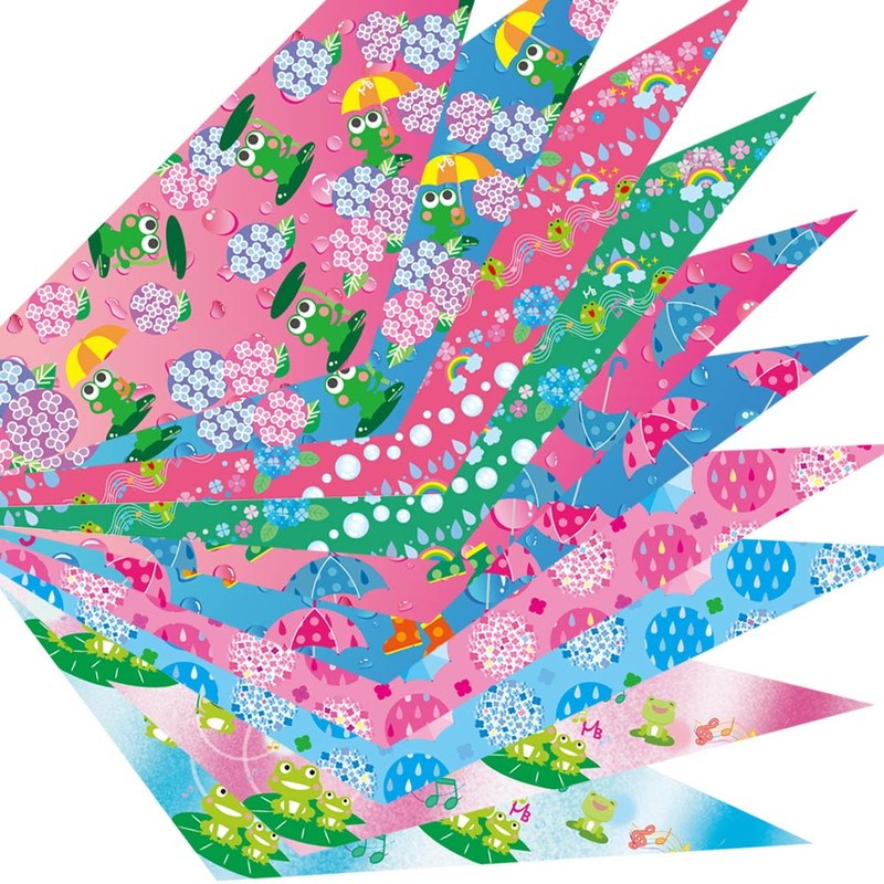 7211 デザインバンダナ 梅雨のアソート 10枚入 SS