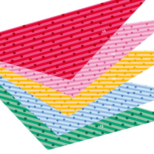 7215 デザインバンダナ ボーダードット 10枚入り 【サイズ：SS～L】 SS