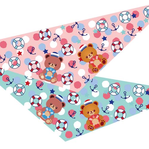 7222 デザインバンダナ マリンベア 10枚入り 【サイズ：SS～M】 SS