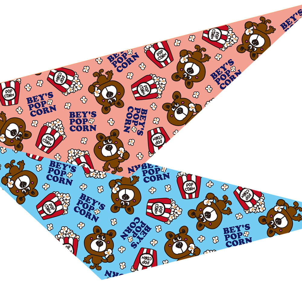 7287 デザインバンダナ ポップコーンベー君 10枚セット SS/S/M/L (SS)