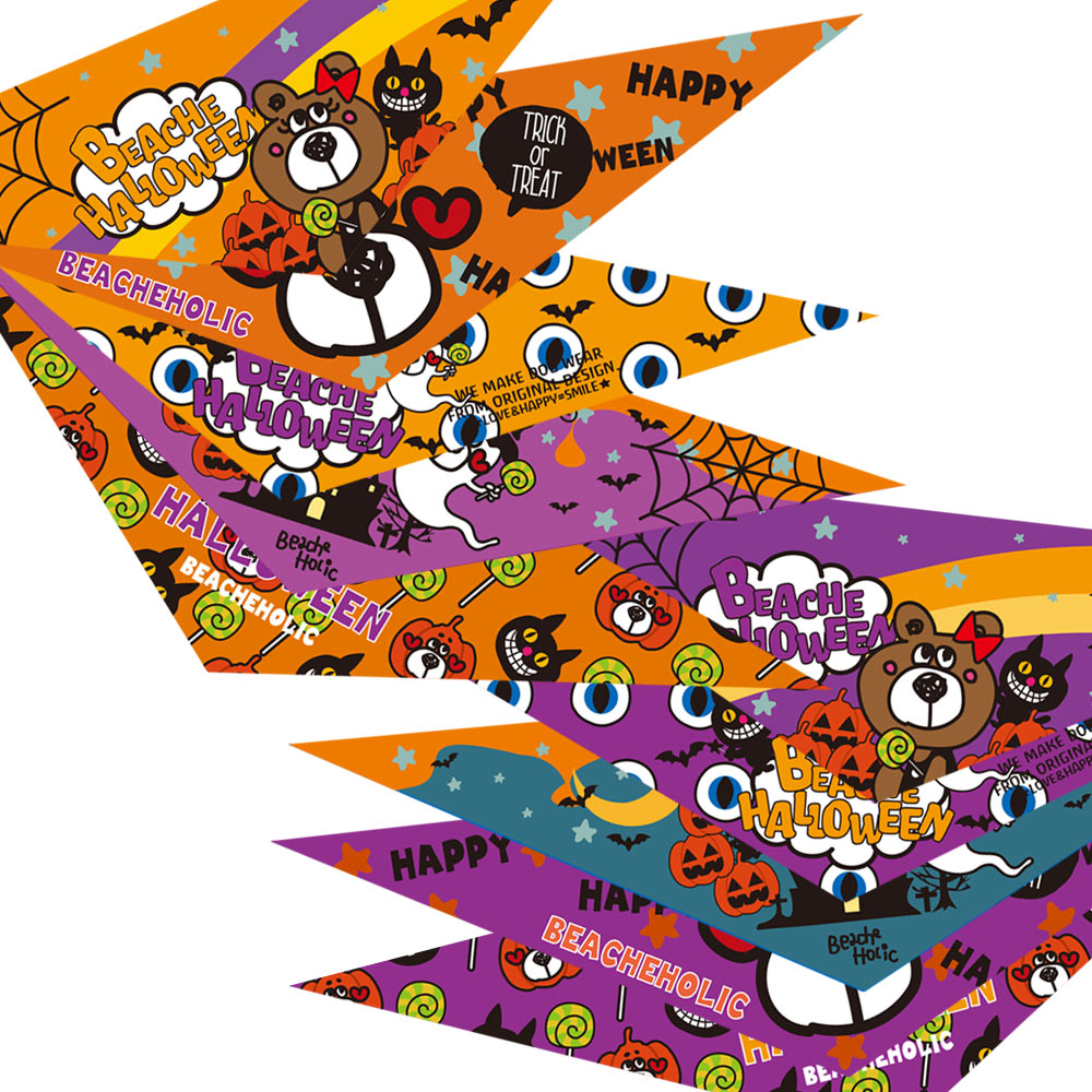 【予約】8627 ビーチェハロウィンアソートバンダナ 10枚セット SS