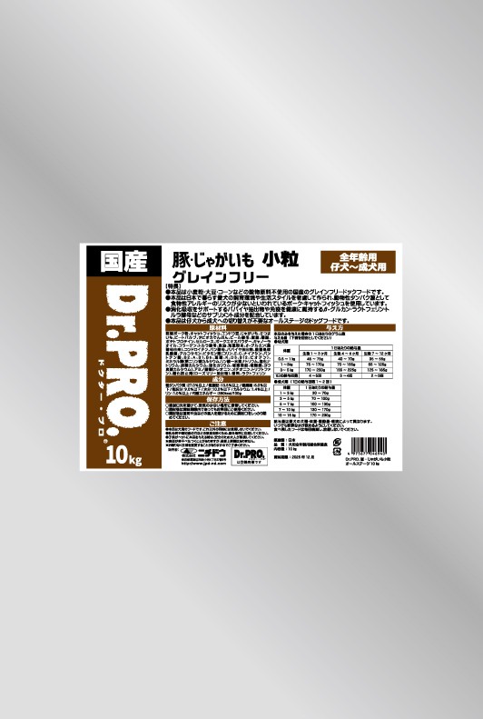 【ブリーダー】 Dr.PRO. グレインフリー 豚・じゃがいも 小粒 全年齢用 10kg