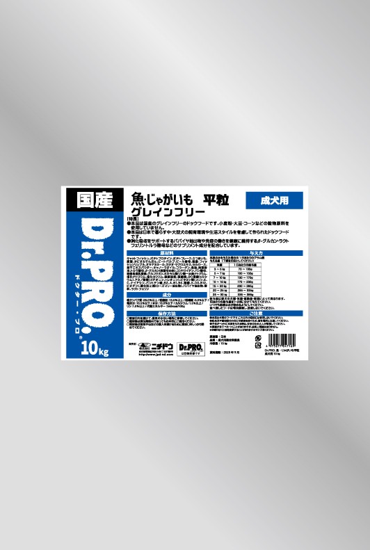 【ブリーダー】 Dr.PRO. グレインフリー 魚・じゃがいも 平粒 成犬用 10kg