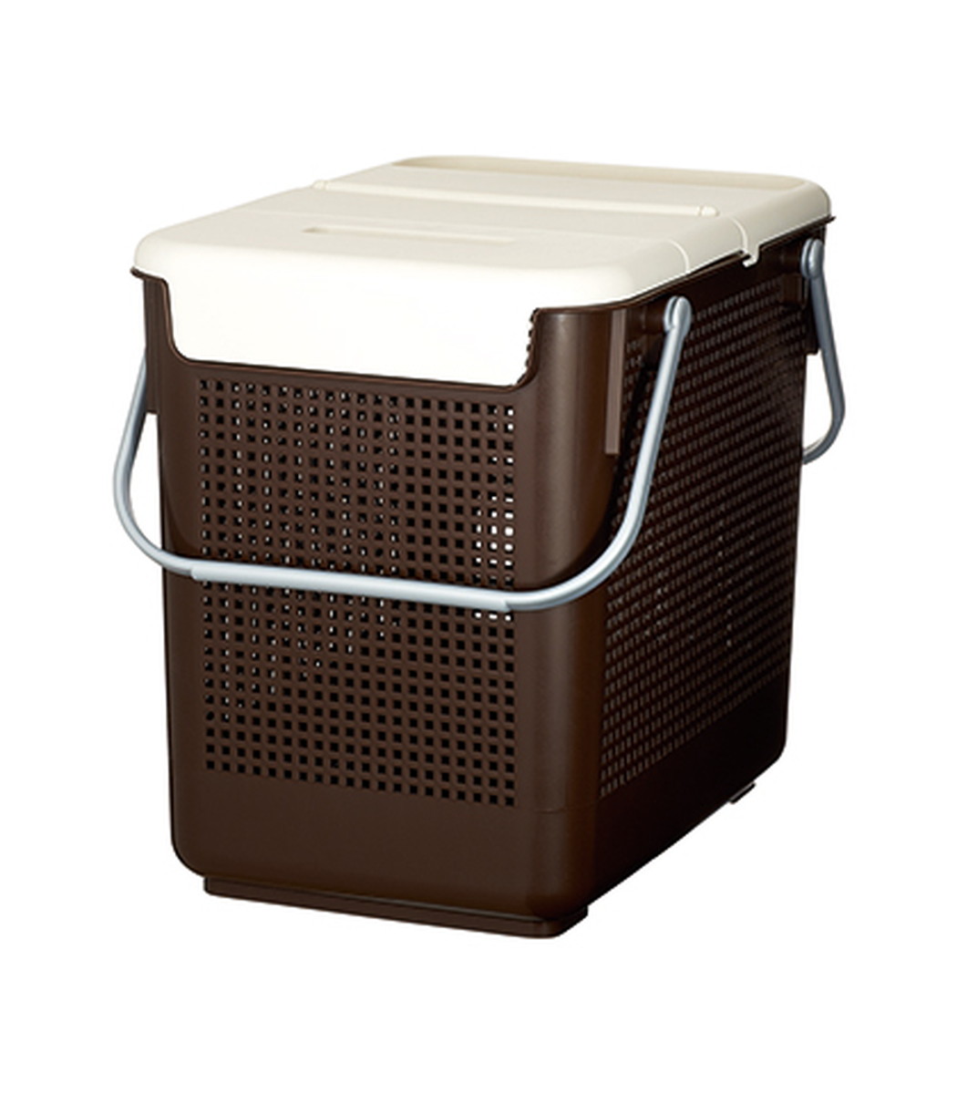 スカンジナビアスタイル 目かくし ランドリーバスケット ブラウン