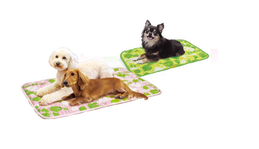 シャーベットタッチ キルティングマット なついろ模様 グリーン Lサイズ