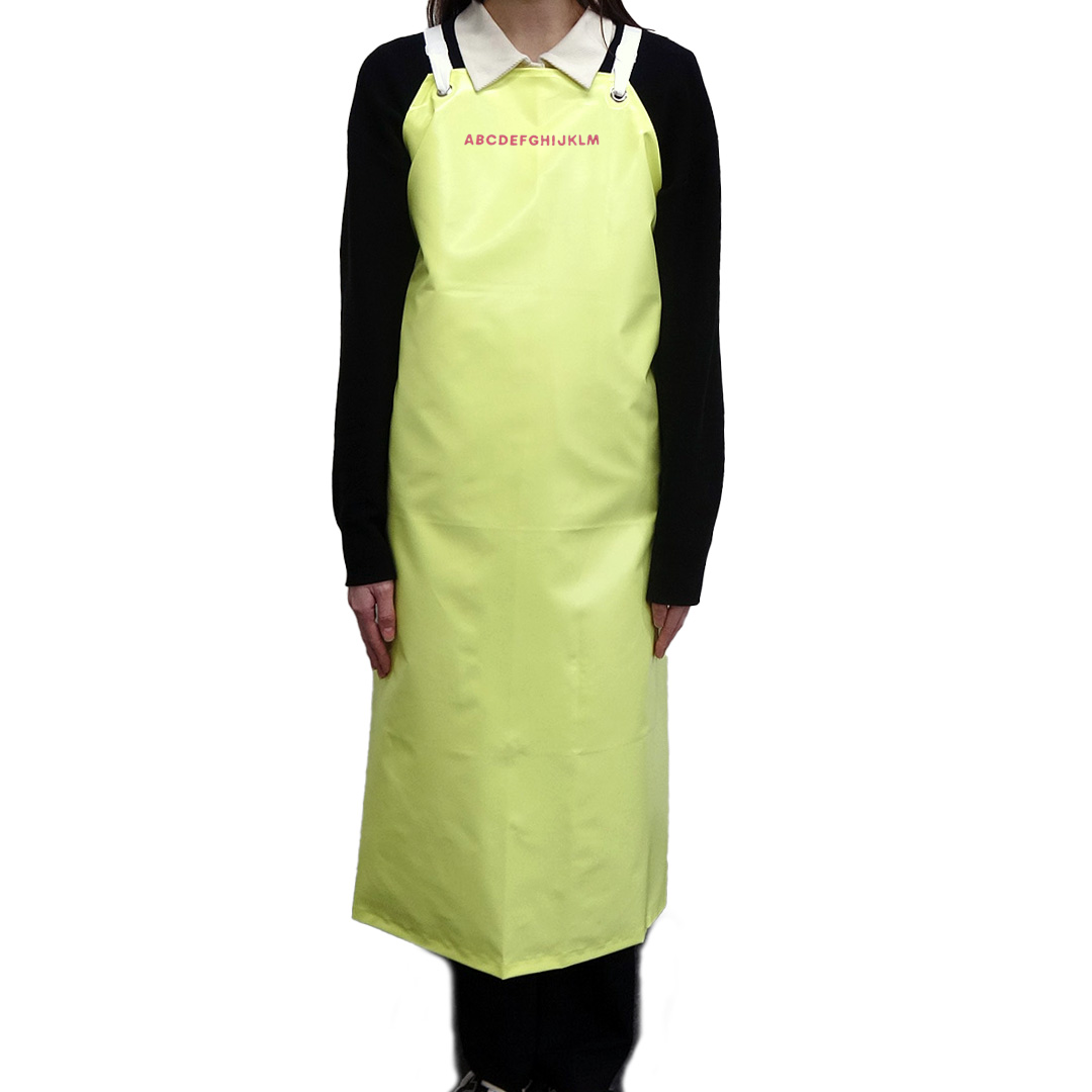 トリミングエプロン イエロー 【防水】Ｆサイズ / 刺繍あり