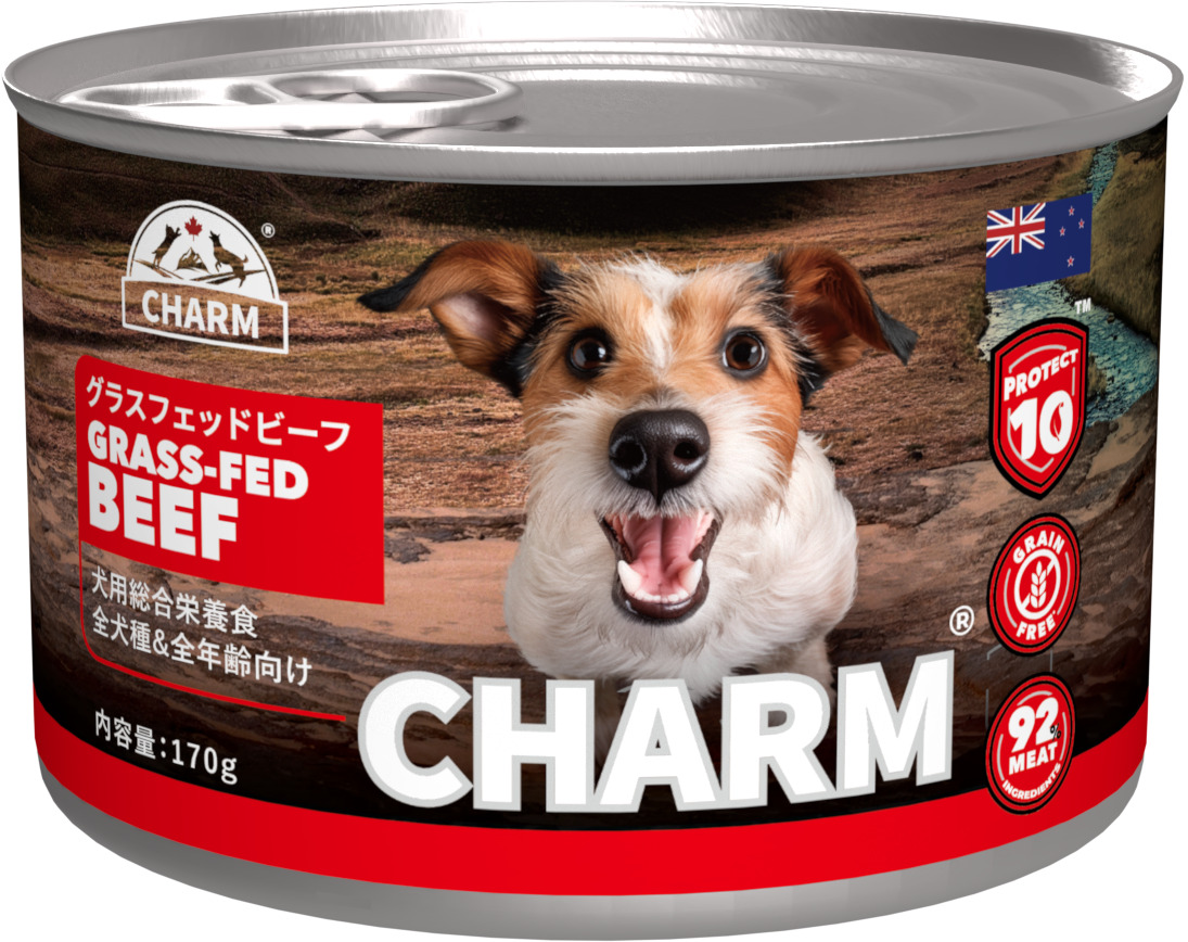 【注文数12個単位】CHARM グラスフェッドビーフ ドッグ缶 170g