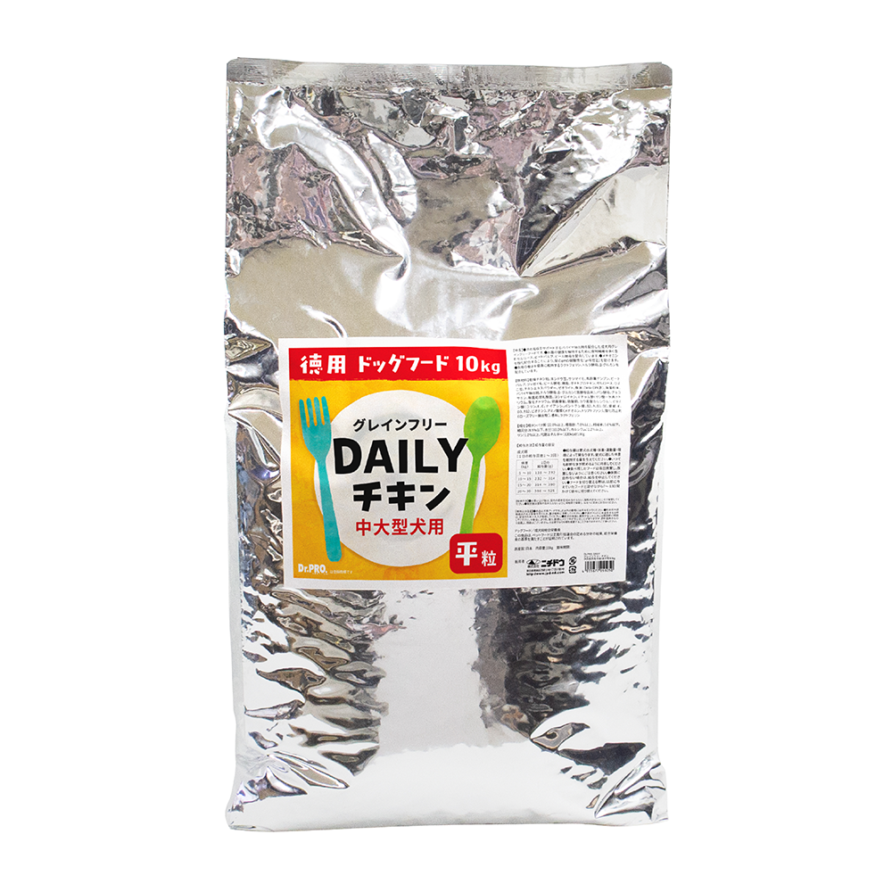 Dr.PRO. DAILY グレインフリーチキン 中大型犬用 平粒 成犬用 10kg